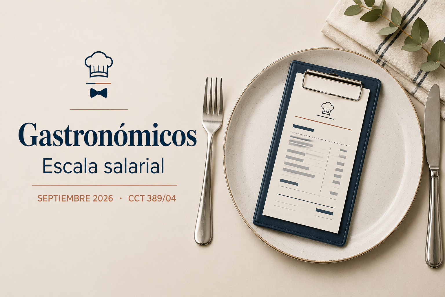 En este momento estás viendo Gastronómicos: escala salarial julio, agosto y septiembre 2026 – CCT 389/04 UTHGRA-FEHGRA